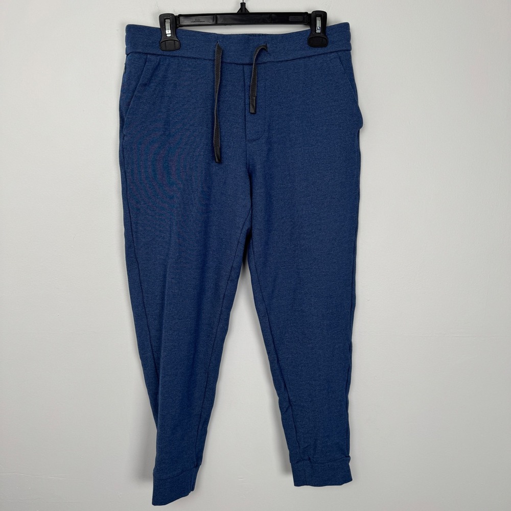 Bonobos Mens Jogger Pants Blue Heathered Knit Drawstring Regular Medium M - Picture 2 of 10